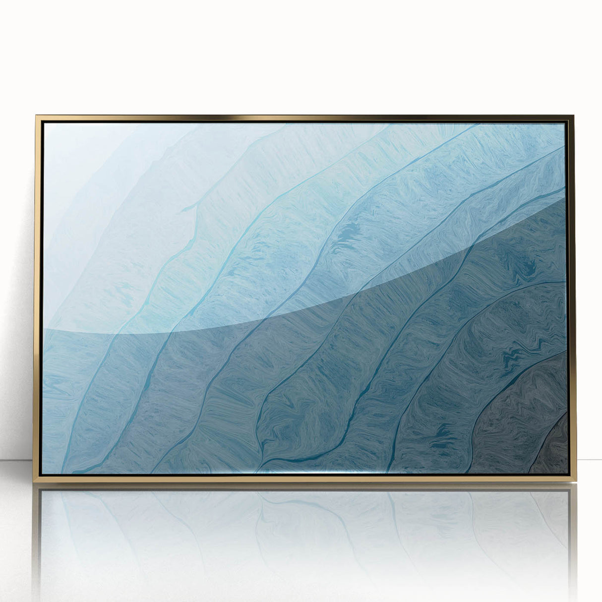 Framed wall art featuring an abstract design of colorful strokes and lines, highlighted with gold accents, perfect for modern decor. Ideal for enhancing living spaces with vibrant artistic flair.