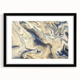 Abstract wall art featuring a modern design of colorful strokes and lines, framed in black with a matte finish, perfect for contemporary home decor.