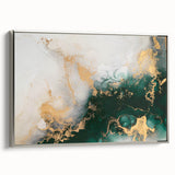 Framed canvas artwork showcasing an abstract design of strokes and lines in a silver frame, highlighting modern aesthetics for contemporary home decor.