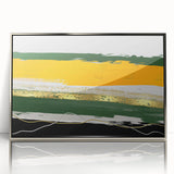 Framed acrylic wall art showcasing an abstract design with dynamic strokes and lines in silver tones, perfect for modern home decor and artistic expression.