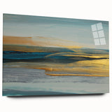 Abstract wall art featuring a vibrant design of colorful strokes and lines on acrylic glass, showcasing a modern aesthetic ideal for contemporary decor.