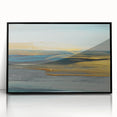 Framed acrylic wall art showcasing an abstract design of colorful strokes and lines, featuring a sleek black frame, perfect for modern decor.