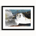 Abstract wall art featuring bold strokes and lines in a modern design, framed with a matte black finish, enhancing any contemporary decor. Perfect for art enthusiasts and interior design lovers.