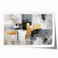 Abstract wall art print showcasing vibrant strokes and lines in a dynamic composition, featuring bold colors like teal, orange, and yellow, perfect for modern home decor.