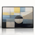 Framed acrylic wall art featuring an abstract strokes and lines design in black and white, perfect for modern home decor, adding a touch of elegance.
