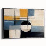 Framed canvas wall art showcasing an abstract design of black strokes and lines, highlighting modern minimalism with a sleek side view, ideal for contemporary decor.