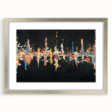 Abstract strokes and lines design in a modern wall art frame with a silver mat, showcasing a contemporary aesthetic perfect for home decor.