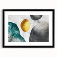 Abstract wall art design featuring dynamic strokes and lines in a modern style, framed with a black mat, ideal for contemporary home decor. Perfect for adding a touch of sophistication to any room.