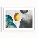 Abstract strokes and lines design framed wall art in a white mat, showcasing a modern aesthetic perfect for contemporary home decor. Ideal for art enthusiasts seeking stylish wall accents.