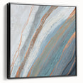 Framed canvas wall art showcasing an abstract design with strokes and lines in black, adding a modern touch to any decor. Perfect for contemporary interiors.
