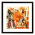 Abstract wall art featuring dynamic strokes and lines in a modern design, framed with a black mat and sleek black frame, perfect for contemporary decor.