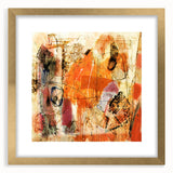 Abstract strokes and lines design in a gold-framed wall art piece, showcasing a modern aesthetic with a matte finish, perfect for contemporary decor styles. Ideal for enhancing living spaces or offices with artistic flair.