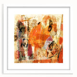 Abstract wall art featuring dynamic strokes and lines in a modern design, framed with a white mat to enhance the artwork's visual appeal, perfect for contemporary home decor.