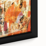 Close-up of a framed abstract strokes and lines design wall art piece, showcasing vibrant colors and intricate textures, perfect for modern home decor.