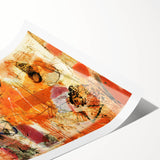 Abstract wall art print showcasing vibrant strokes and lines in a colorful design, perfect for modern home decor, rolled and ready for framing.