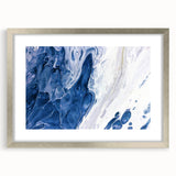 Abstract wall art design showcasing intricate strokes and lines in a modern style, framed with a silver mat, perfect for contemporary home decor.