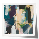 Abstract wall art print featuring vibrant strokes and lines in a modern design, showcasing a glossy finish and suitable for contemporary home decor. The artwork's bold colors and dynamic patterns make it an ideal centerpiece for any room, enhancing aesthetic appeal and artistic expression.