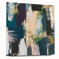 Abstract wall art featuring a vibrant design of colorful strokes and lines on acrylic glass. The side view showcases the sleek edges, perfect for modern decor.
