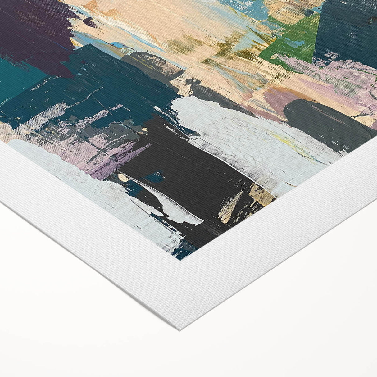 Abstract strokes and lines design in vibrant colors adorn this rolled canvas wall art, showcasing a modern artistic style perfect for contemporary decor. Ideal for enhancing living spaces with a touch of creativity and elegance.