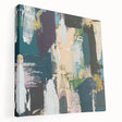 Stretched canvas wall art showcasing an abstract design with colorful strokes and lines, perfect for modern home decor. Ideal for enhancing living spaces with artistic flair.