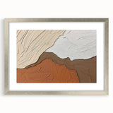 Abstract wall art featuring dynamic strokes and lines in a silver frame with a mat, showcasing a modern design that enhances contemporary interiors.