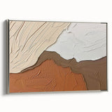 Framed canvas wall art showcasing an abstract design with silver strokes and lines, adding a contemporary touch to modern home decor, viewed from the side.