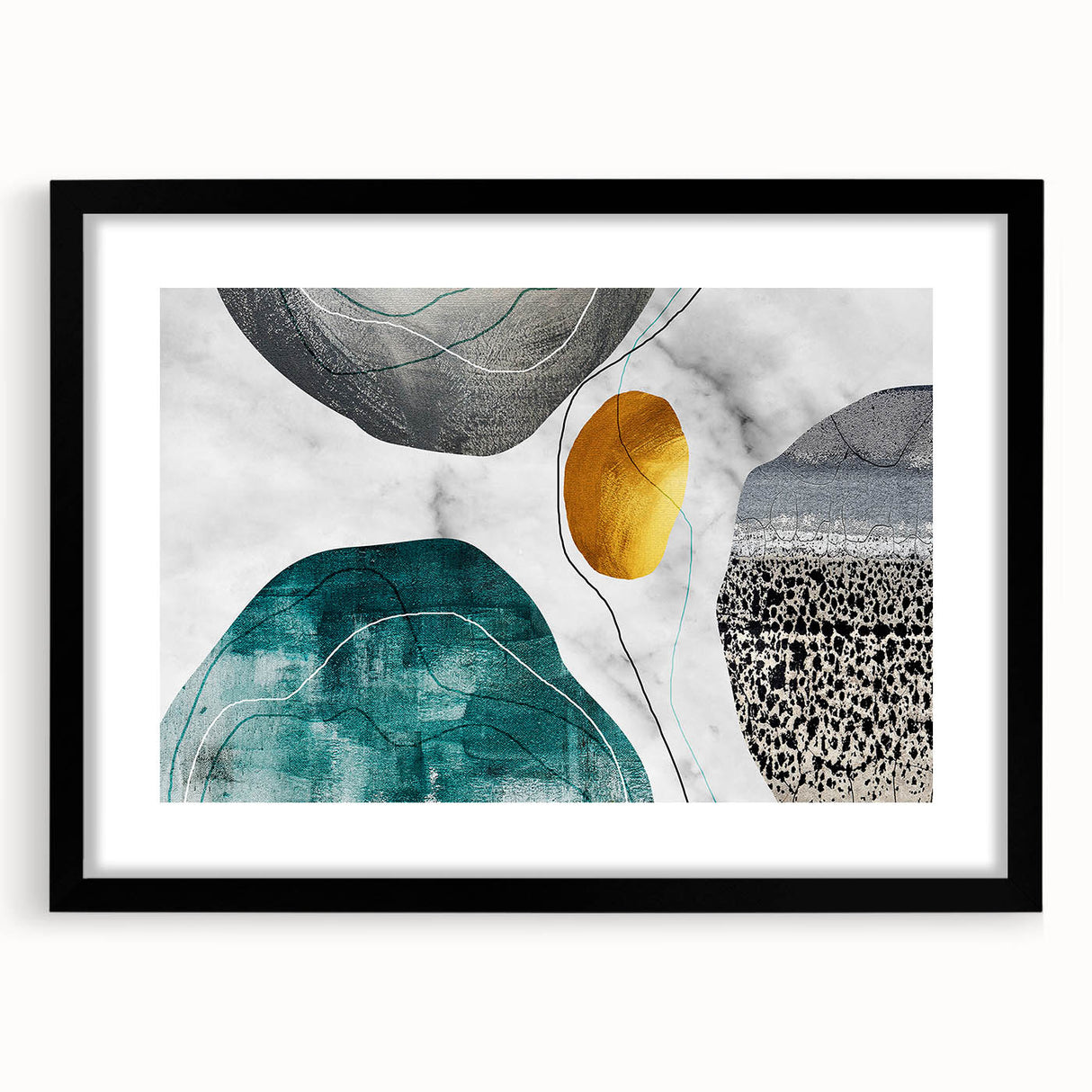 Abstract wall art featuring bold strokes and lines in a sleek black frame, showcasing contemporary design elements that enhance modern decor aesthetics. Perfect for adding a touch of elegance to any room.