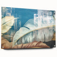 Abstract wall art featuring colorful strokes and lines on acrylic glass, showcasing a modern design ideal for contemporary decor. The artwork is displayed in a side view, secured with pins, highlighting its vibrant hues and artistic texture. Perfect for adding a dynamic focal point to any living space or office.