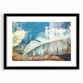 Abstract wall art featuring bold strokes and lines in a modern design, framed with a black mat, ideal for contemporary home decor and artistic interiors.