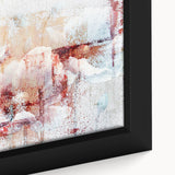 Close-up of an abstract strokes and lines design framed canvas wall art, showcasing vibrant colors and intricate patterns that enhance modern decor.
