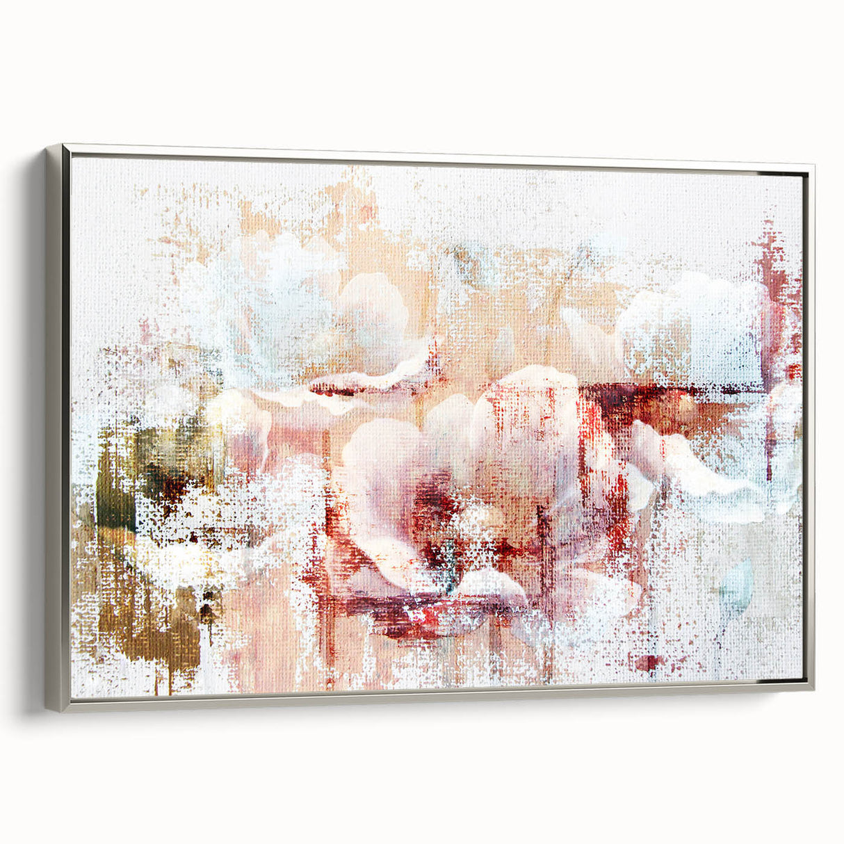 Framed wall art featuring abstract strokes and lines design in silver, showcasing a modern aesthetic perfect for contemporary decor. The canvas enhances any living space with its artistic flair.