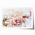 Abstract wall art print featuring dynamic strokes and lines in vibrant colors, ideal for modern home decor. Rolled for easy storage and display.