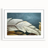 Abstract wall art featuring colorful strokes and lines in a contemporary design, framed with a white mat, perfect for modern home decor.