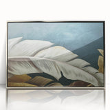 Framed acrylic wall art featuring an abstract design with silver strokes and lines, adding a modern touch to home decor. Ideal for contemporary interiors.