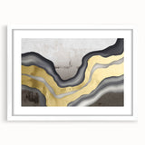 Abstract wall art featuring dynamic strokes and lines in a modern design, framed with a white mat, perfect for contemporary home decor. This artwork adds a stylish touch to any room, enhancing aesthetic appeal with its vibrant colors and unique composition.