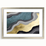 Abstract wall art featuring a dynamic design of colorful strokes and lines in a silver frame with a mat, showcasing modern aesthetics and artistic flair.