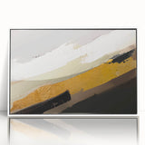 Framed acrylic wall art showcasing an abstract design of colorful strokes and lines, featuring a modern aesthetic that enhances any contemporary space.