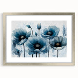 Abstract wall art featuring a collection of silver-framed strokes and lines in a contemporary design, ideal for modern home decor. The artwork is displayed with a mat, enhancing its aesthetic appeal and providing a sophisticated touch to any room.