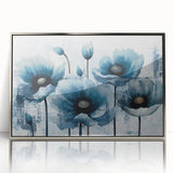 Framed wall art featuring an abstract design of strokes and lines in silver and white, perfect for modern decor. Ideal for enhancing contemporary living spaces.