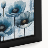 Close-up of an abstract wall art design featuring colorful strokes and lines on a framed canvas, showcasing vibrant hues and intricate detailing, ideal for modern decor.