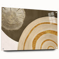 Abstract wall art design featuring vibrant strokes and lines in various colors, displayed on acrylic glass with a side view showcasing mounting pins for easy installation. Perfect for modern home decor, adding a splash of artistic flair to any room.