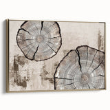 Framed wall art featuring an abstract design of gold strokes and lines on a canvas, showcasing a modern aesthetic ideal for contemporary home decor.