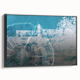 Framed canvas wall art showcasing an abstract design with dynamic strokes and lines in black and white, presenting a modern aesthetic ideal for contemporary decor.
