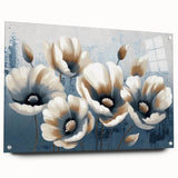 Abstract wall art design showcasing vibrant strokes and lines in a contemporary style, displayed on acrylic glass with visible mounting pins, ideal for modern decor.