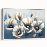 Framed canvas artwork showcasing abstract strokes and lines design in a modern white frame, perfect for contemporary home decor and artistic interiors.