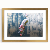 Abstract strokes and lines wall art design in a gold frame with mat, showcasing contemporary artistic style. Ideal for modern home decor, enhancing aesthetic appeal.