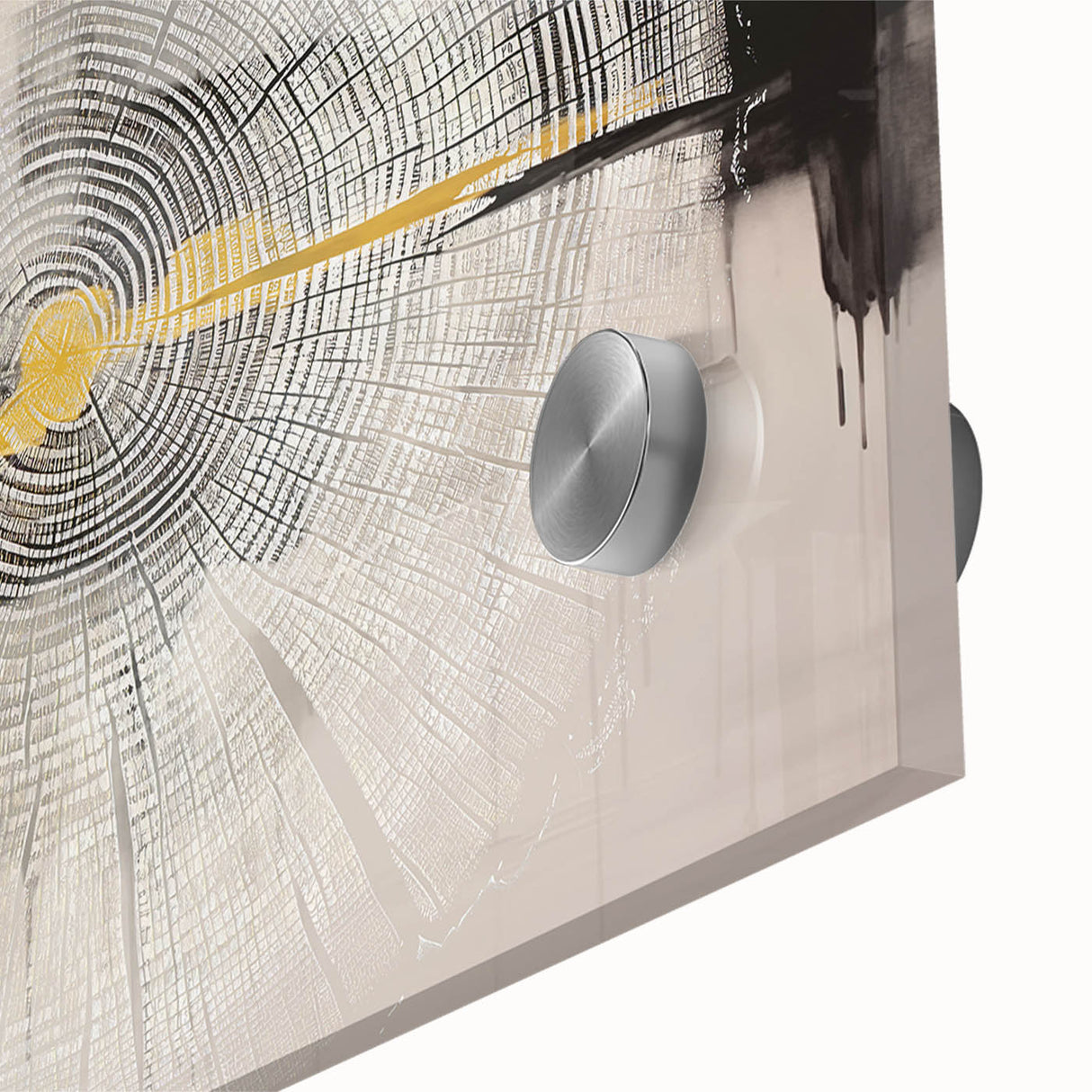 Vibrant abstract wall art featuring intricate strokes and lines in a colorful design, printed on acrylic glass, showcasing a modern aesthetic ideal for contemporary decor.