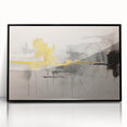 Framed abstract wall art featuring bold strokes and lines in a black acrylic frame, ideal for modern home decor. Adds a contemporary touch to any room.
