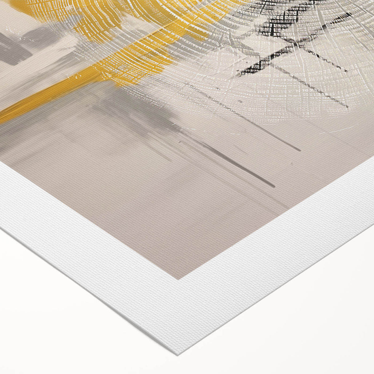 Abstract strokes and lines in vibrant colors create a striking wall art design on rolled canvas, ideal for modern home decor. Perfect for art enthusiasts, this piece adds a dynamic touch to any space.