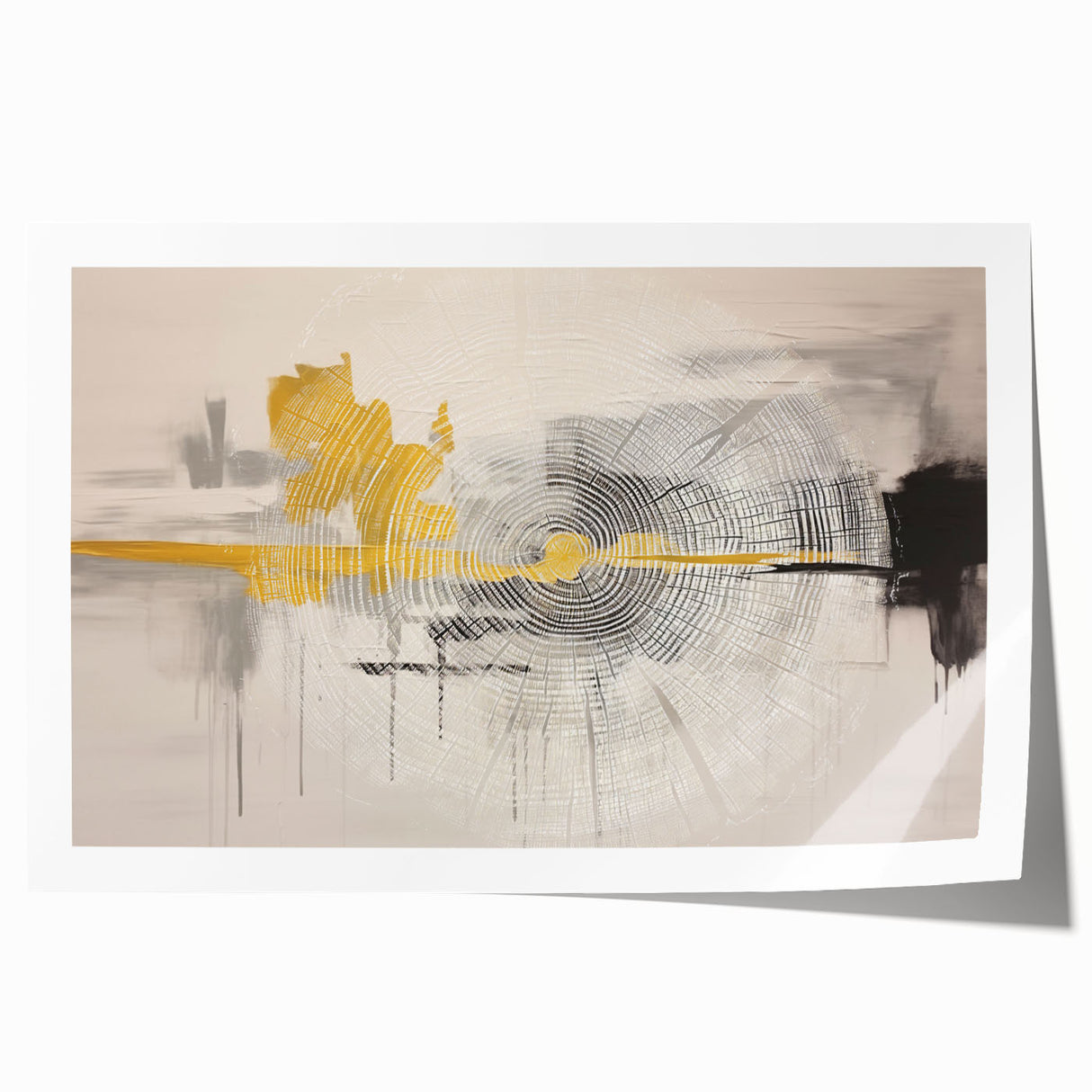 Abstract wall art print showcasing a vibrant composition of colorful strokes and lines, ideal for modern home decor. The piece adds a contemporary touch, enriching living spaces with artistic flair.